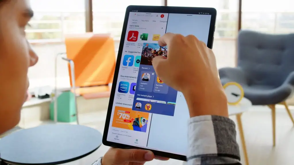 Samsung Galaxy Tab S7 FE Android 12 Split Screen
