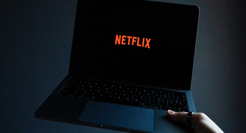 Netflix Logo in Laptop