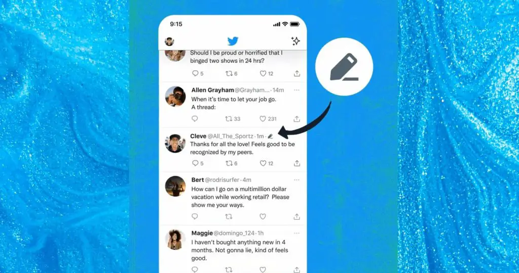 Twitter Blue Edit Button