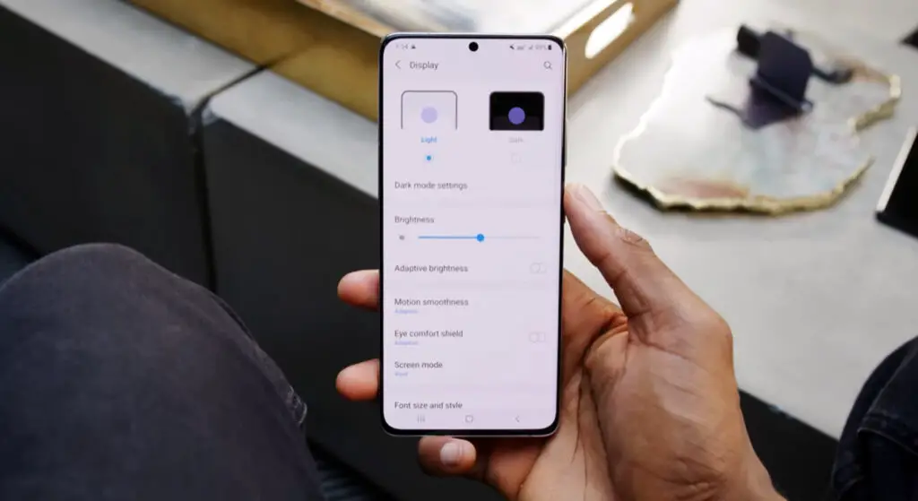 samsung galaxy s21 ultra display settings