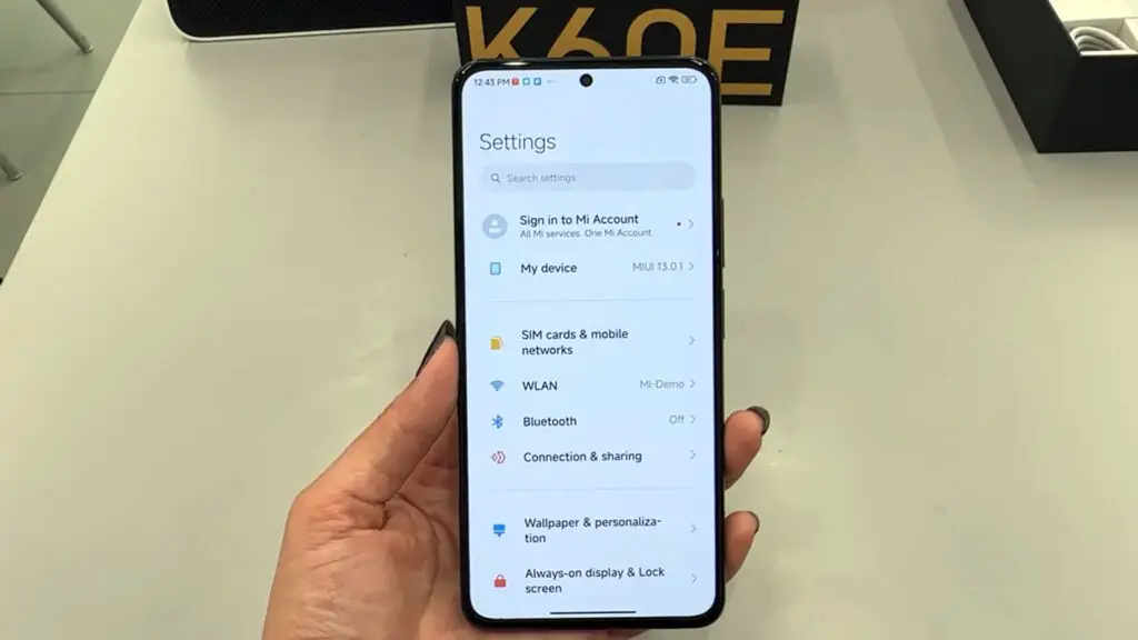 redmi k60e settings