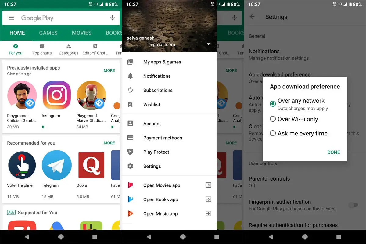 Stop Play store auto update screenshots