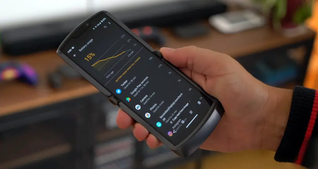 moto razer 5g battery usage