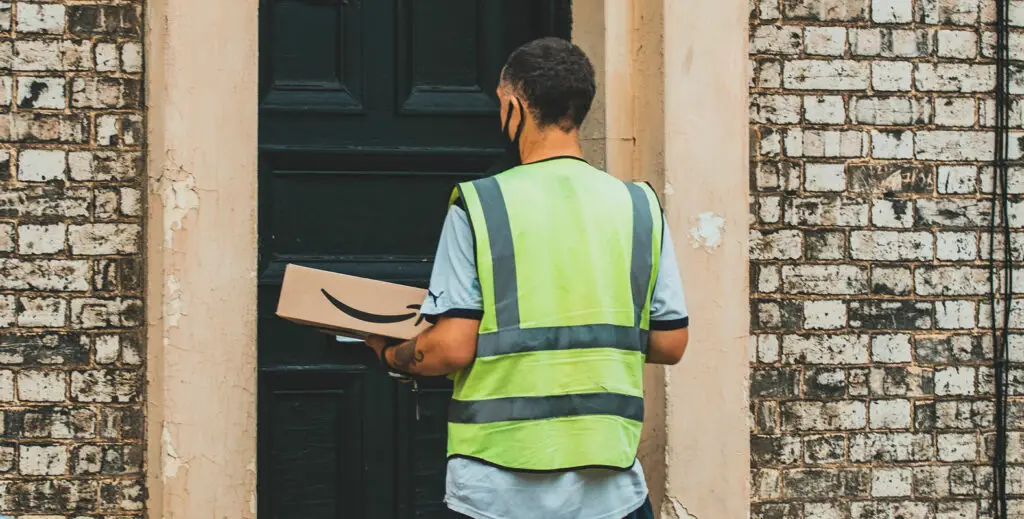 Person Delivering Amazon Parcels