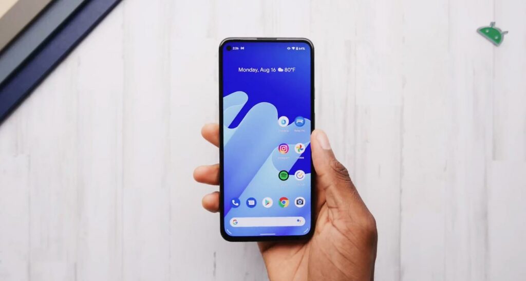 Google Pixel 5a 5G Unlocked Screen in Hand